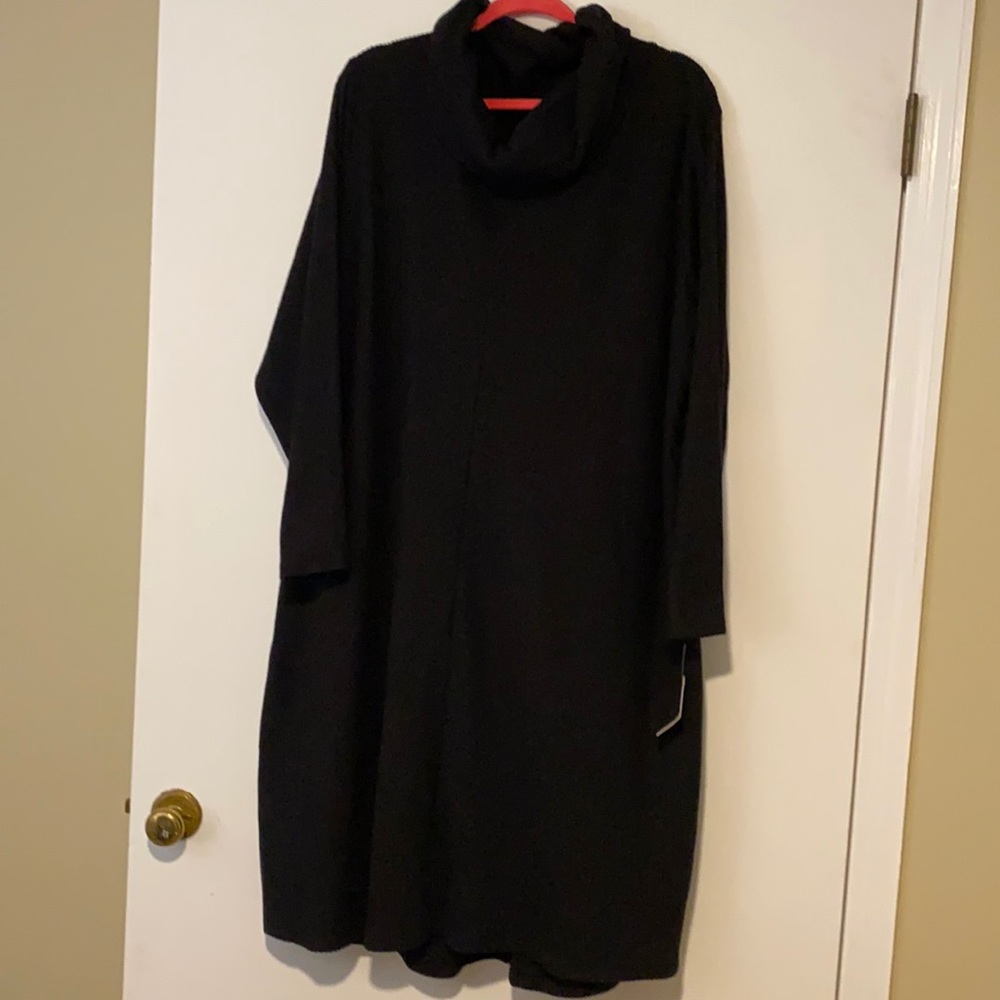 EVRI ribbed cowl neck sweater dress